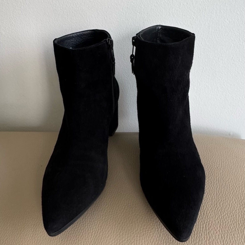 Stuart Weitzman Black Suede Ankle Boots
